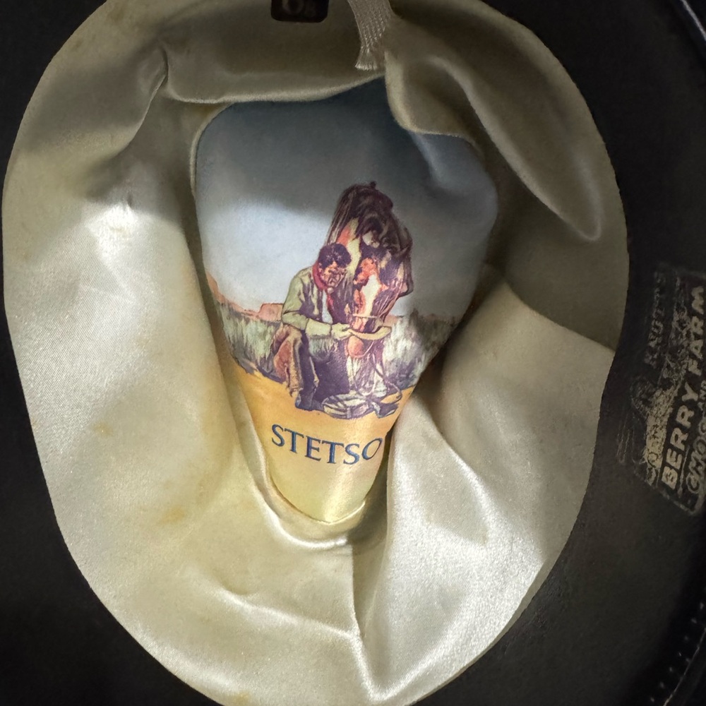 Stetson Black Cowboy hat size 6 7/8 Vintage Berry farm 4X beaver - Picture 6 of 6